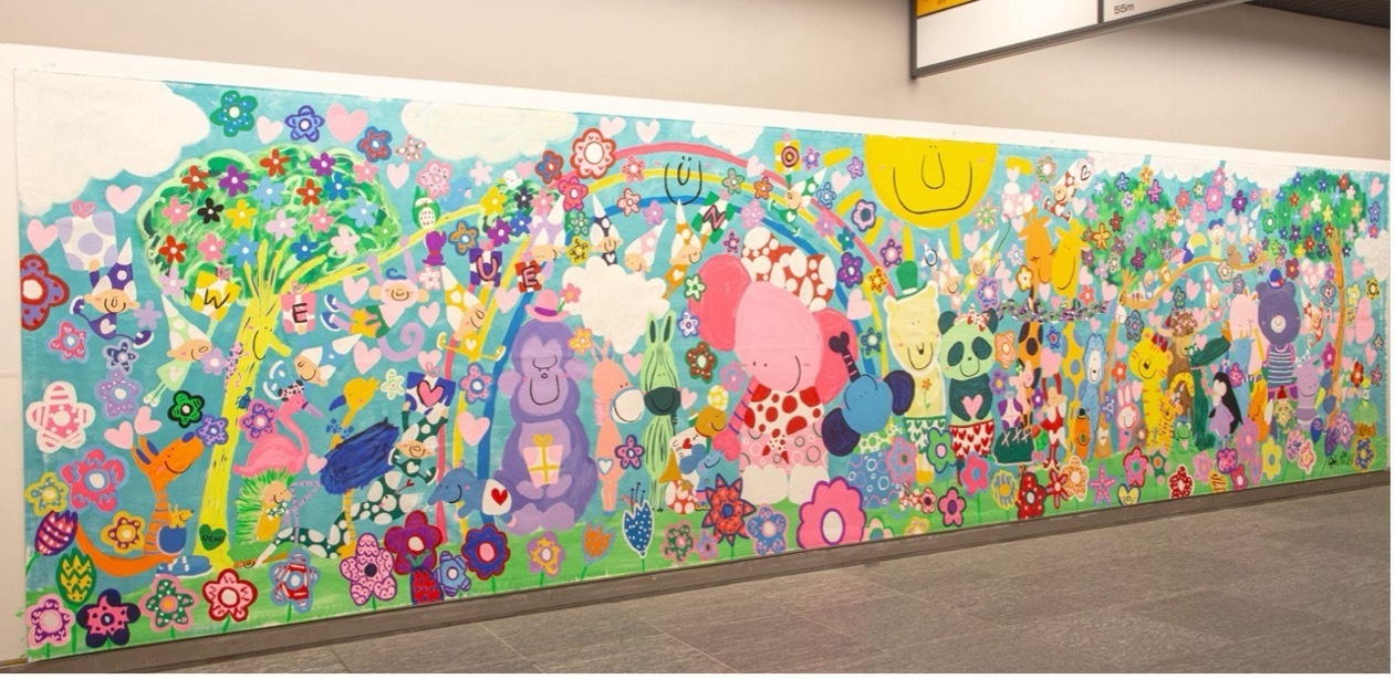 JR上野駅公園口 巨大ウォールアート制作人気アーティストGaku