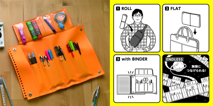 ペンケースとペンケースを繋ぐと 巨大ペンケースに変身 好きなだけペンを持ち運べる カラフルロールペンケース を新発売 新日本カレンダー株式会社のプレスリリース ペンケースとペンケースを繋ぐと 巨大ペンケースに変身 好きなだけペンを持ち運べる カラフルロールペンケース を新発売 新日本カレンダー株式会社のプレスリリース