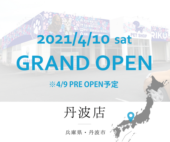 新規オープン 4月10日 土 兵庫県下9店舗目の ペットショップcoo Riku丹波店 が本日グランドオープン 有限会社 Coo Rikuのプレスリリース