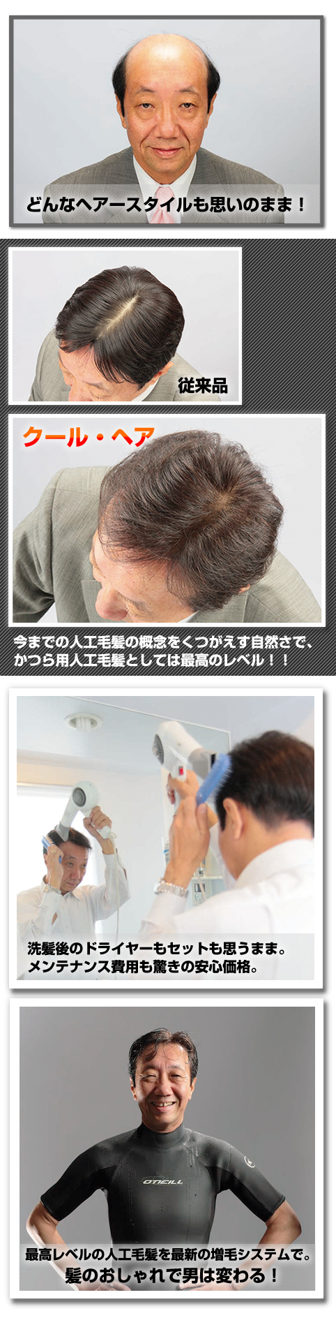 最高レベルの人工毛髪を最新の増毛システム クール ヘア の開発に成功 髪のおしゃれで男は変わる 株式会社 東京義髪整形のプレスリリース