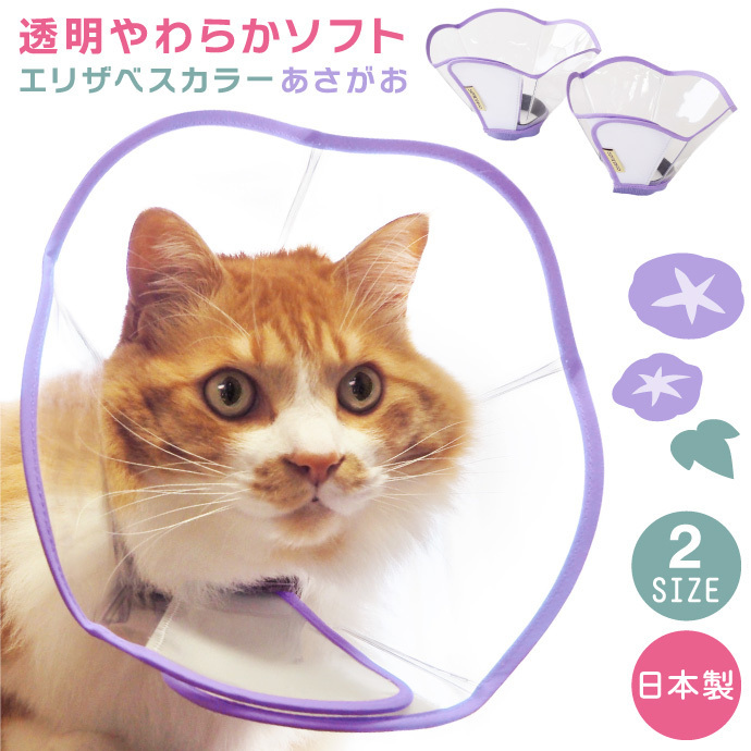 Sovie Decoより 透明やわらかソフト 猫用エリザベスカラーあさがお 新発売 株式会社ソーヴィーのプレスリリース