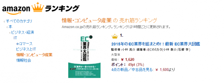 Amazonランキングで 遂に1位獲得 15年のec業界を総まとめ 最新 Ec業界大図鑑 がロケットスタート Mikata株式会社のプレスリリース Amazonランキングで 遂に1位獲得 15年のec業界を総まとめ 最新 Ec業界大図鑑 がロケットスタート Mikata株式会社のプレスリリース