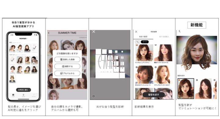大学生が開発 Ai 人工知能 が 似合う髪型 を提案するアプリ 新機能 ヘアスタイルを試せるシミュレーション機能 を追加 株式会社アースホールディングスのプレスリリース