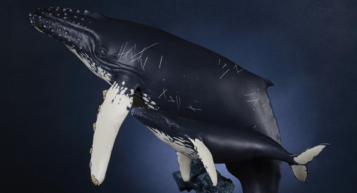 ザトウクジラの親子が、40cm超えの大型完成品スタチューで登場 - 株式