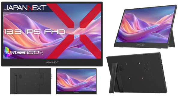 JAPANNEXTが13.3インチ IPSパネル搭載 約480gの薄型軽量を実現したフルHDモバイルモニターを20,480円で1月22日(木)に発売