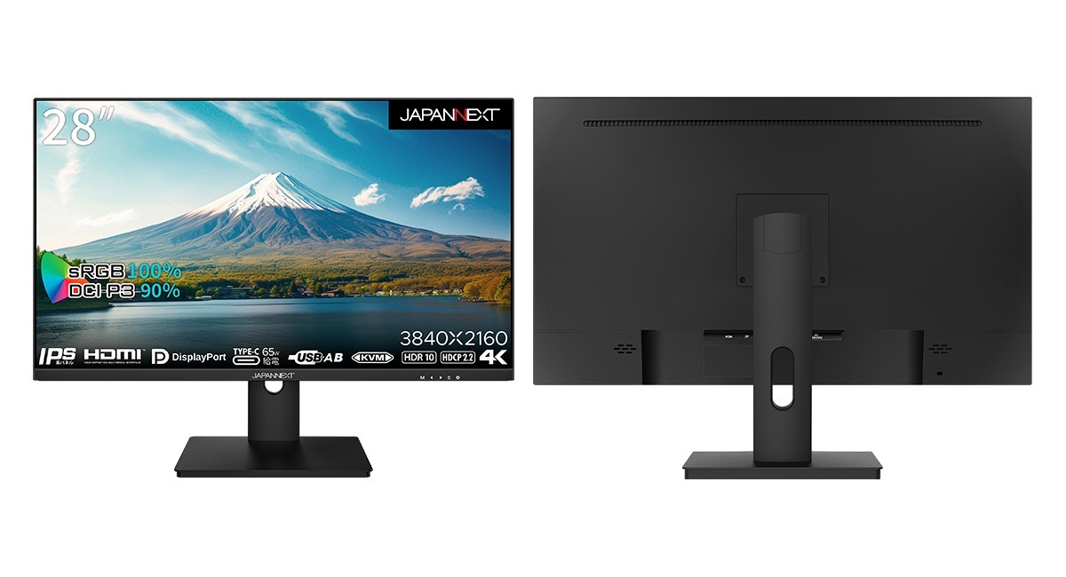 JAPANNEXT 28型 IPS 4K液晶モニター USB TypeC(最大65W給電対応) HDMI