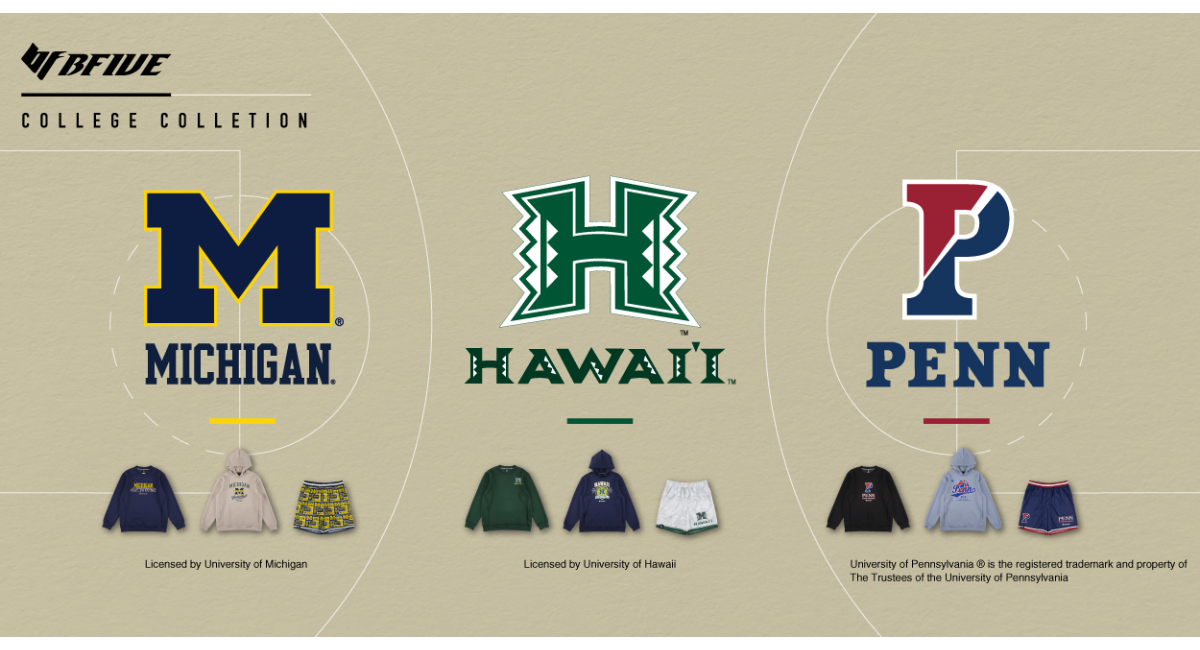 BFIVE『COLLEGE BASKETBALL COLLECTION』に新作が登場