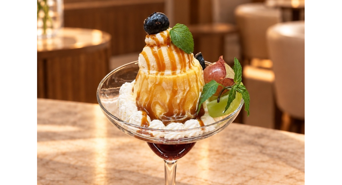 【新宿】パフェ専門店『Verre Lumière』から、甘みはすべてはちみつで仕上げた固めプリンの「Pudding à la mode」が登場