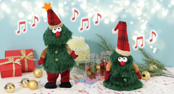 おとぼけ顔で歌って踊る♪ 愉快なクリスマスツリーが登場! 雑貨店・ブルーブルーエで好評発売中