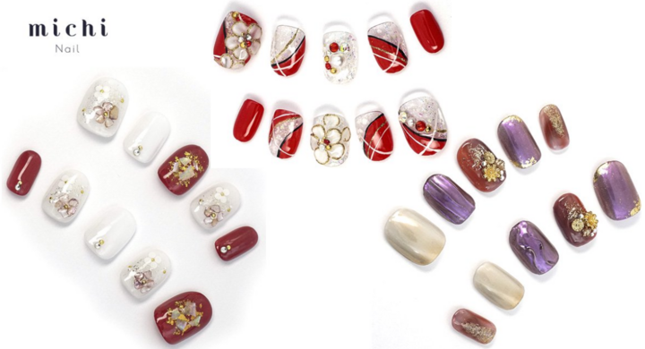 ドレスにも着物にもok クリスマスや初詣など 和洋どちらのシーンにも馴染むネイル3品が ネイルチップ販売サービス ミチネイル に新登場 丸井織物株式会社のプレスリリース