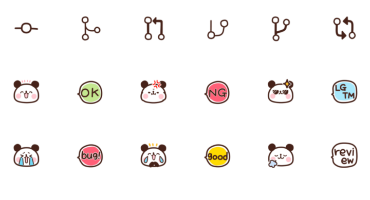 Gitをテーマにしたかわいいパンダ Git パンダ のline絵文字がlineストアで販売開始 プログラミングでのコミュニケーションを支援 ヤプル合同会社のプレスリリース