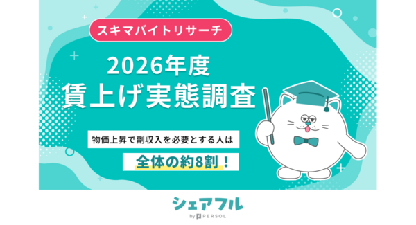 【2026年】賃上げ実態調査『シェアフル』スキマバイトリサーチ〜約半数が賃上げなし、物価上昇で副収入を必要とする人は約8割に〜