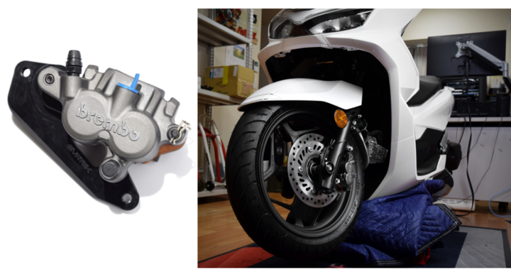 純正ディスク対応!PCX(JK05)専用 brembo片押し2POTキャリパー 純正ディスク対応!PCX(JK05)専用 brembo片押し2POTキャリパー