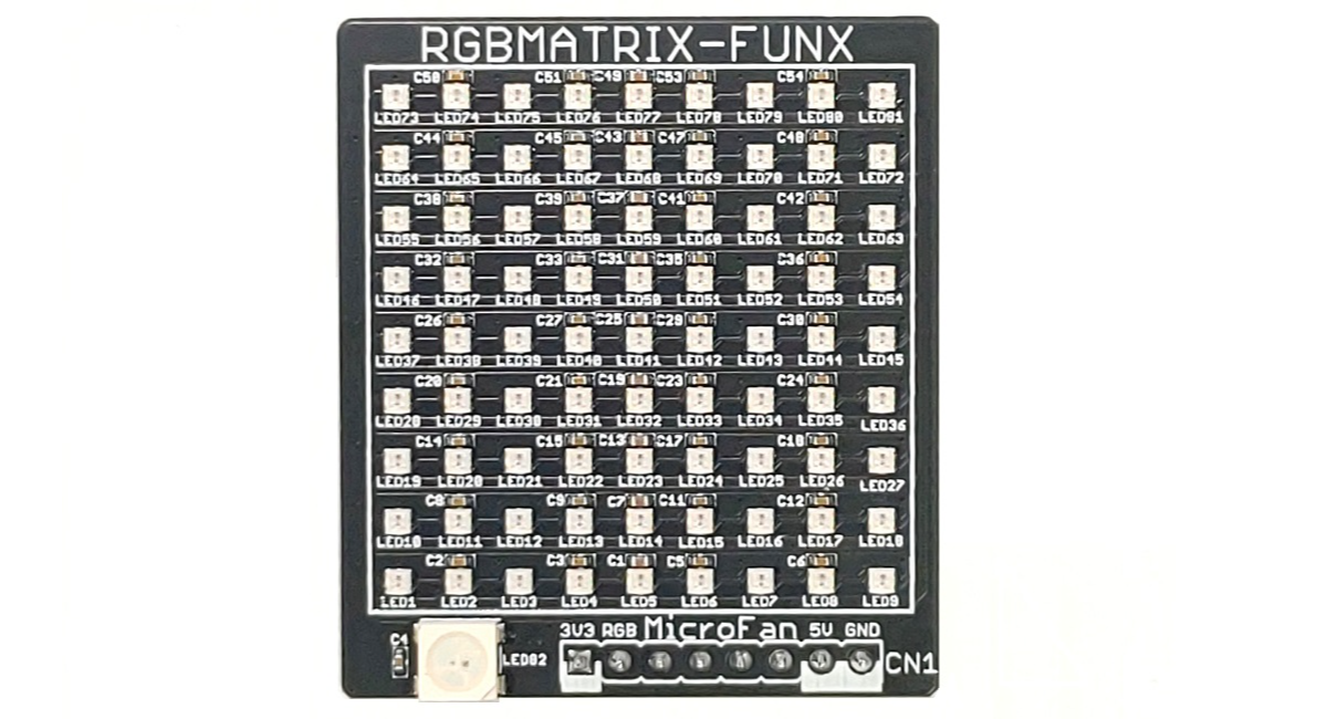 マイクロファン、教育用マイコン「TRYGEAR」用、9x9ドットカラーLEDマトリックス「RGBMATRIX-FUNX」を発売!「情報I」情報デザイン演習に最適