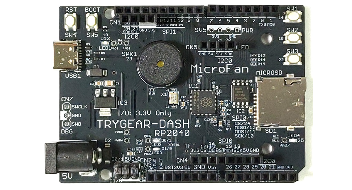 マイクロファン、教育用マイコン基板「TRYGEAR-DASH RP2040」発売！定番マイコンRP2040を採用し、優れた安定性と高いコストパフォーマンスを両立