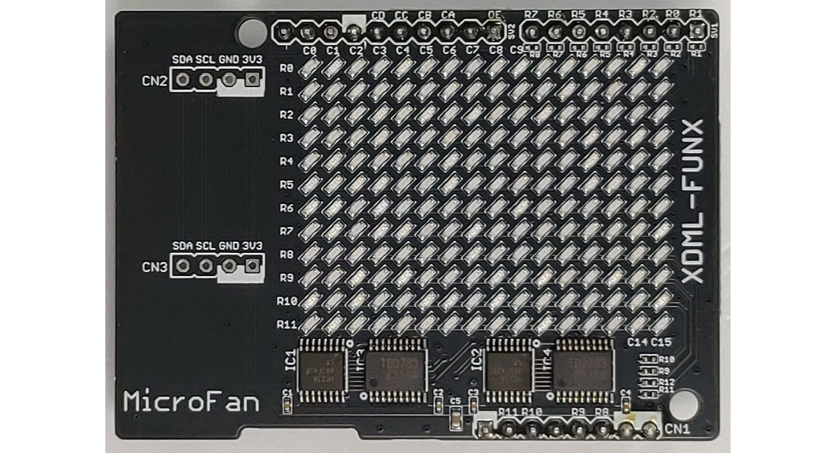 マイクロファン、TRYGEARにドットマトリックスLEDを追加するシールド「XDML-FUNX」発売!ダイナミック点灯処理や割り込み処理を学ぶのに最適