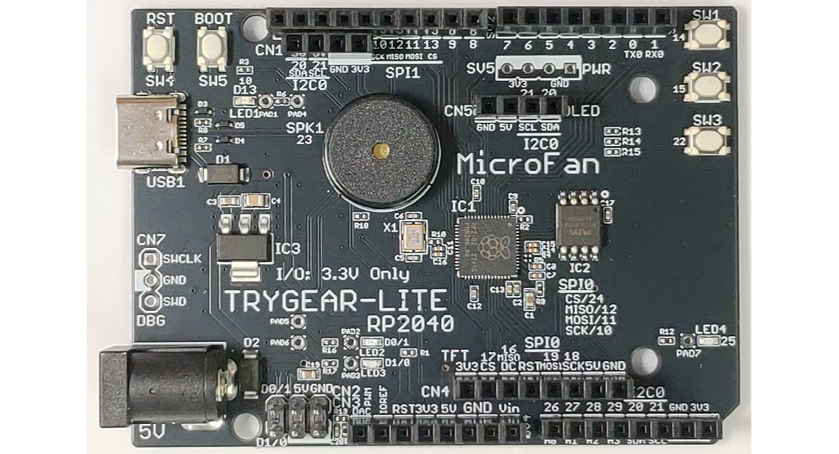 マイクロファン、教育用マイコン基板のエコノミーモデル「TRYGEAR-LITE RP2040」発売！TRYGEARを使用したプログラミング学習をより身近に
