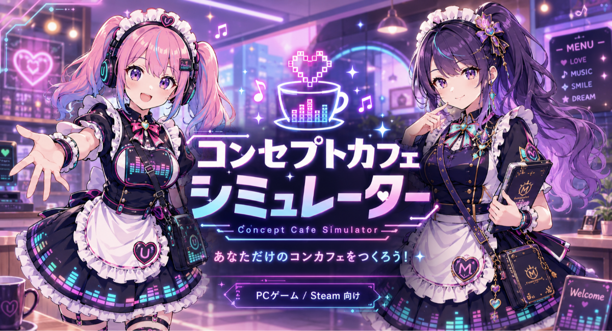 自分だけのコンカフェを作り、AIキャストと会話できる「コンセプトカフェシミュレーター」をSteamでリリース